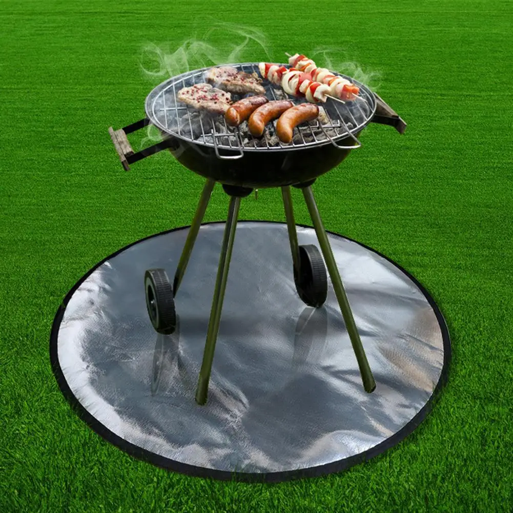 

Fire Pit Mat High Temperature Resistant Protective 24/28/30inch Round Foldable Grill Mat for Barbecue Cooking Tools