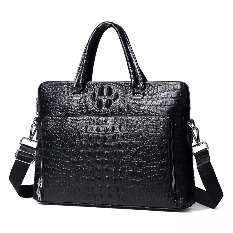 

New Luxury 100% Cow Genuine Leather Business Men's Briefcase Male Alligator Shoulder Bag MenMessenger Bag Tote Computer Handbag