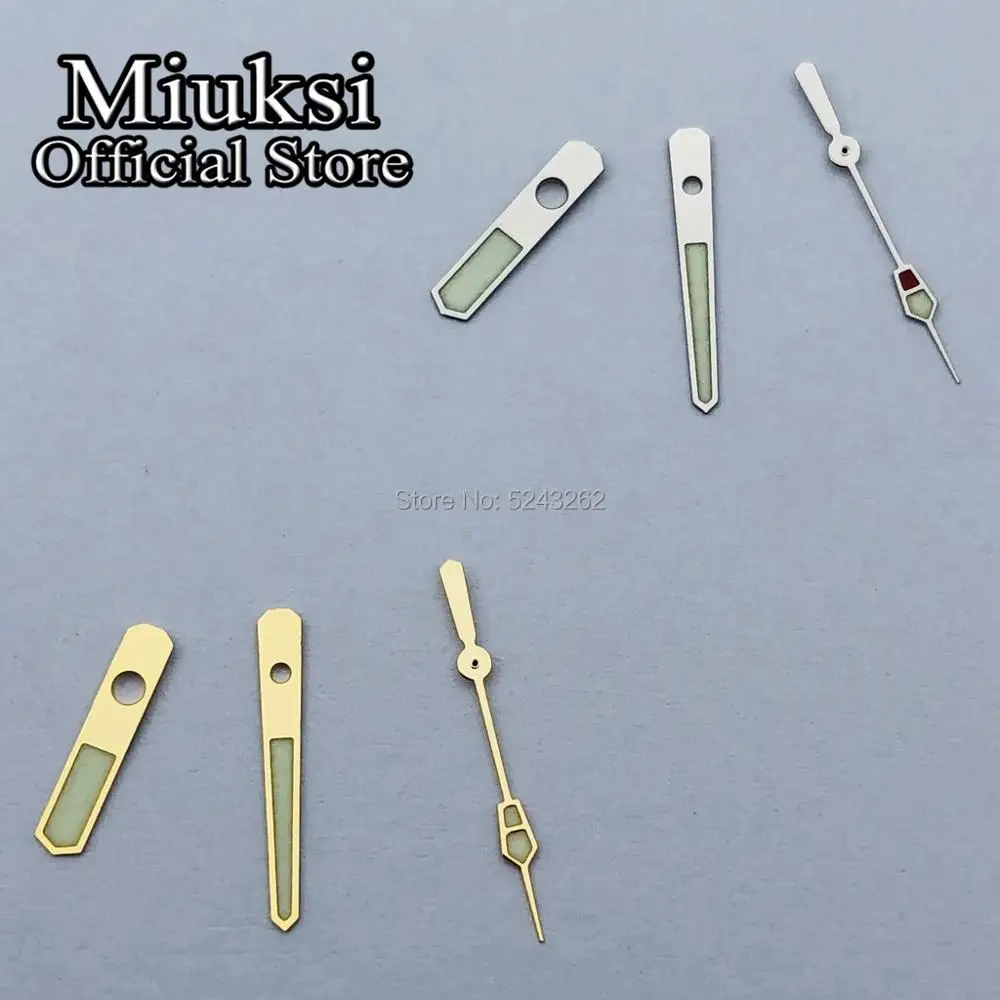 

Miuksi silver gold watch hands green super luminous hands fit NH35 NH36 movement