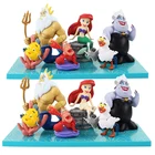 4-9 см 6 шт.лот маленькая Русалочка Принцесса Ариэль Себастьян камбала рыба король Тритон скат Урсула фигурка WCF модель игрушки подарок