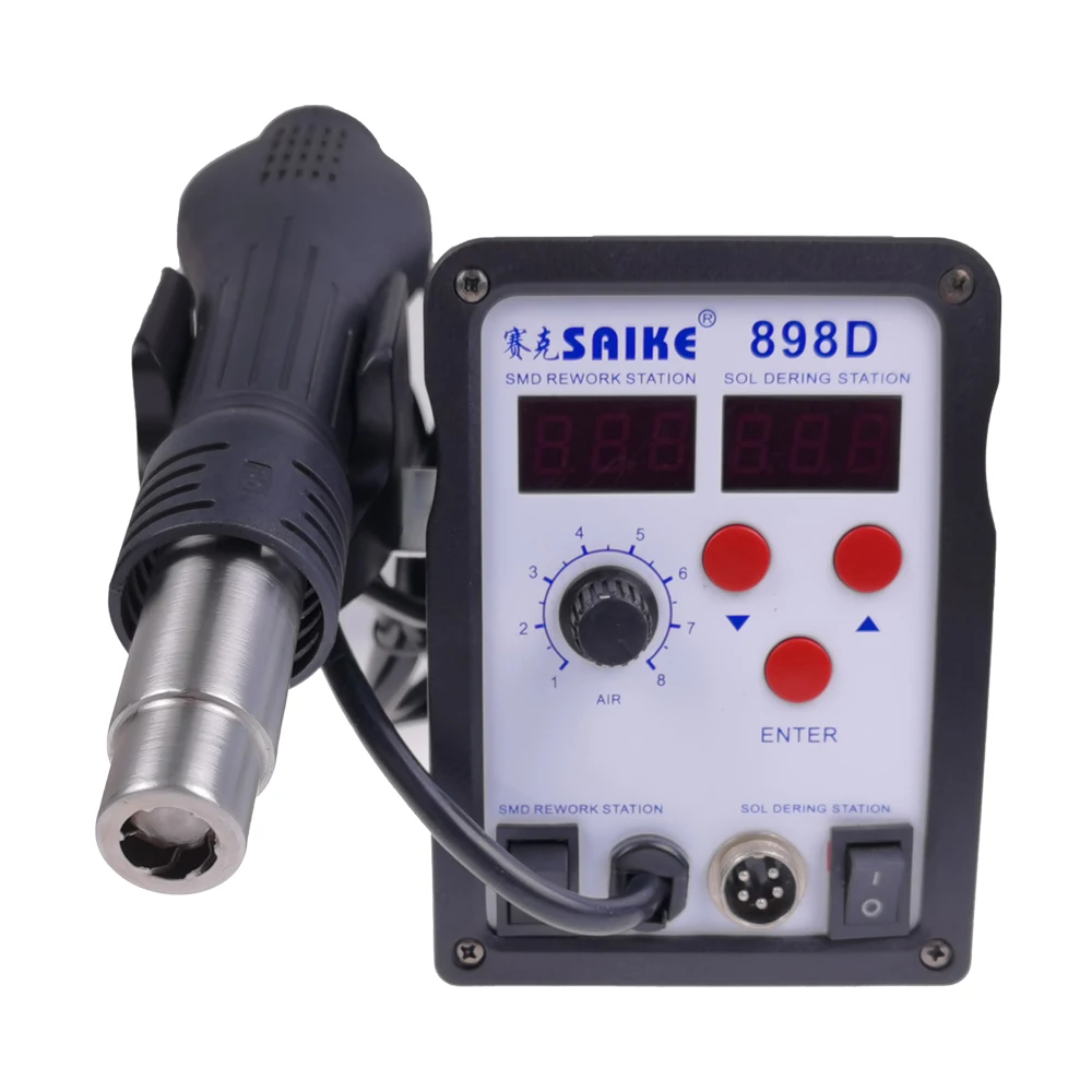 SAIKE 898D  hot air welding table Hot air gun welding table two in one high power 220V