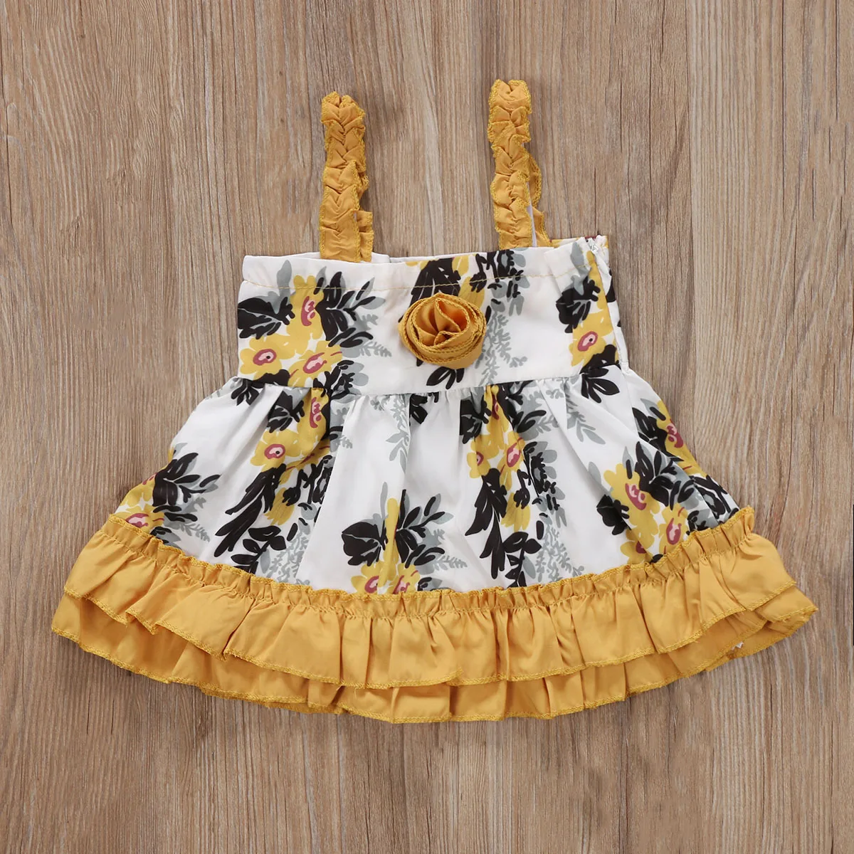 Платье для маленьких девочек с цветочным принтом из 2 предметов платье на