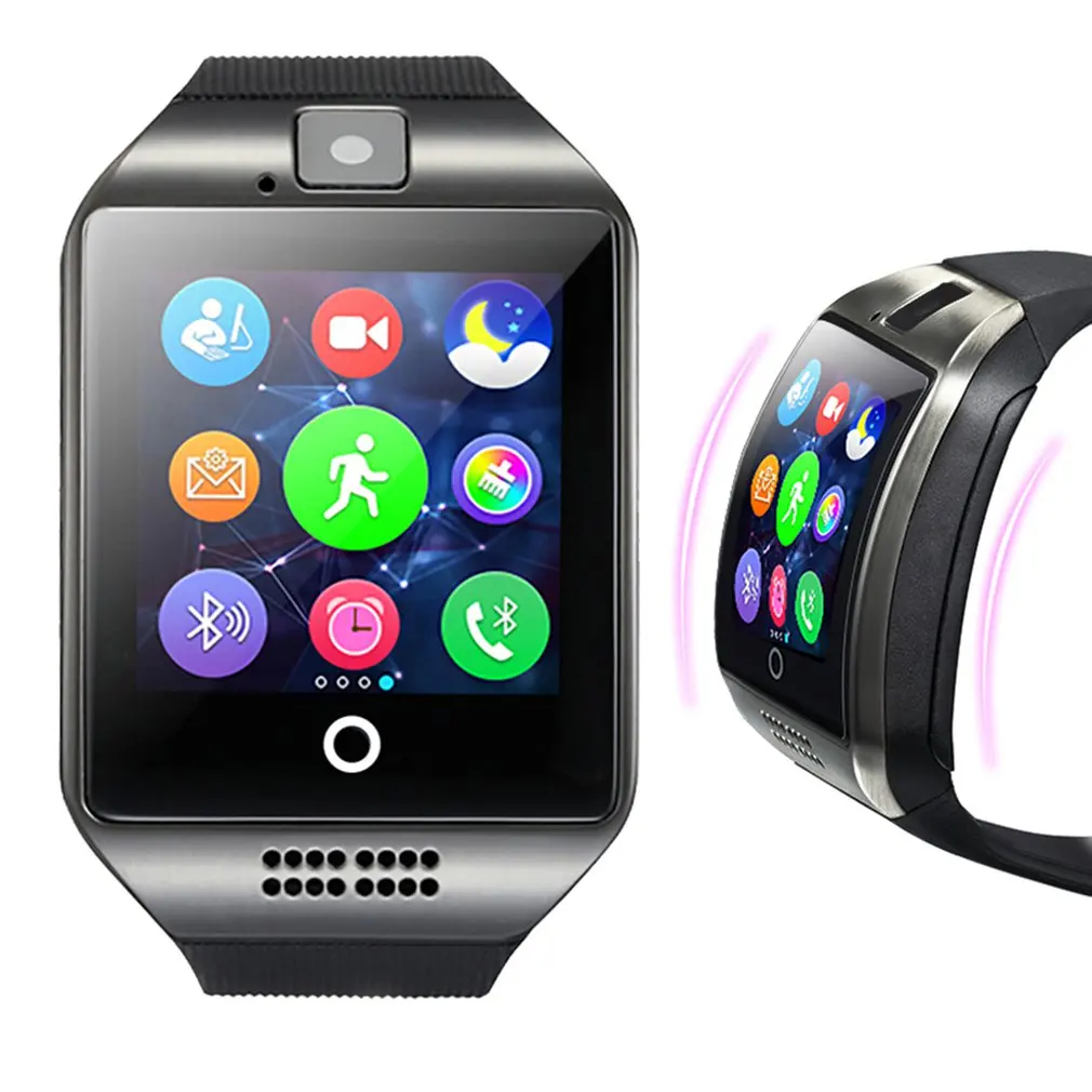 

Bluetooth Smart Watch Men Q18 With Touch Screen Big Battery Support TF Sim Card Camera For Android Phone