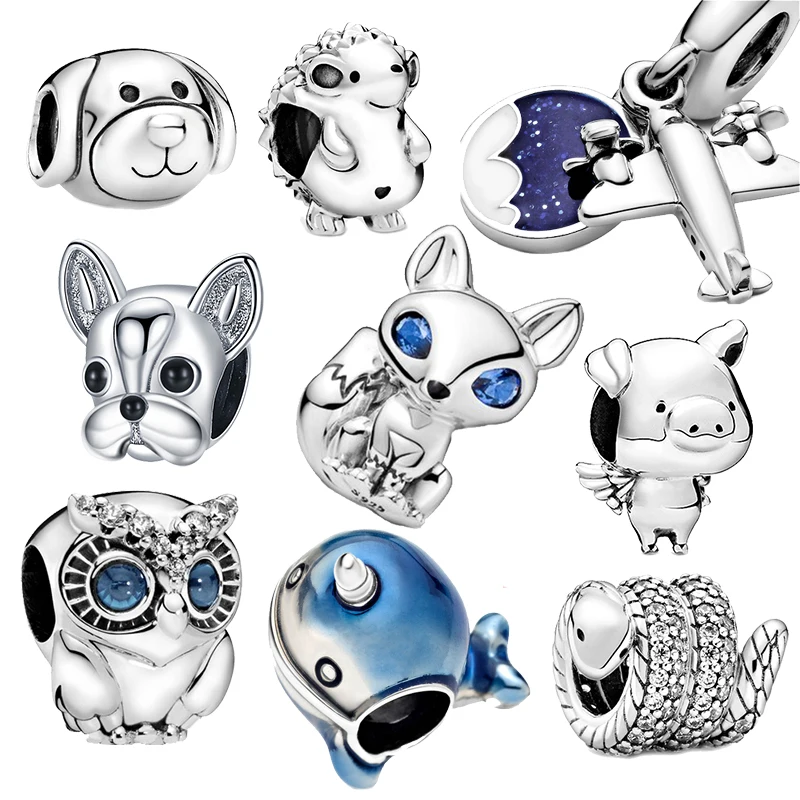 

925 Sterling Silver Family Tree Star Moon Beads Heart Cat Dog Mom Charm Fit Original Pandora Charms Bracelet Silver 925 Jewelry