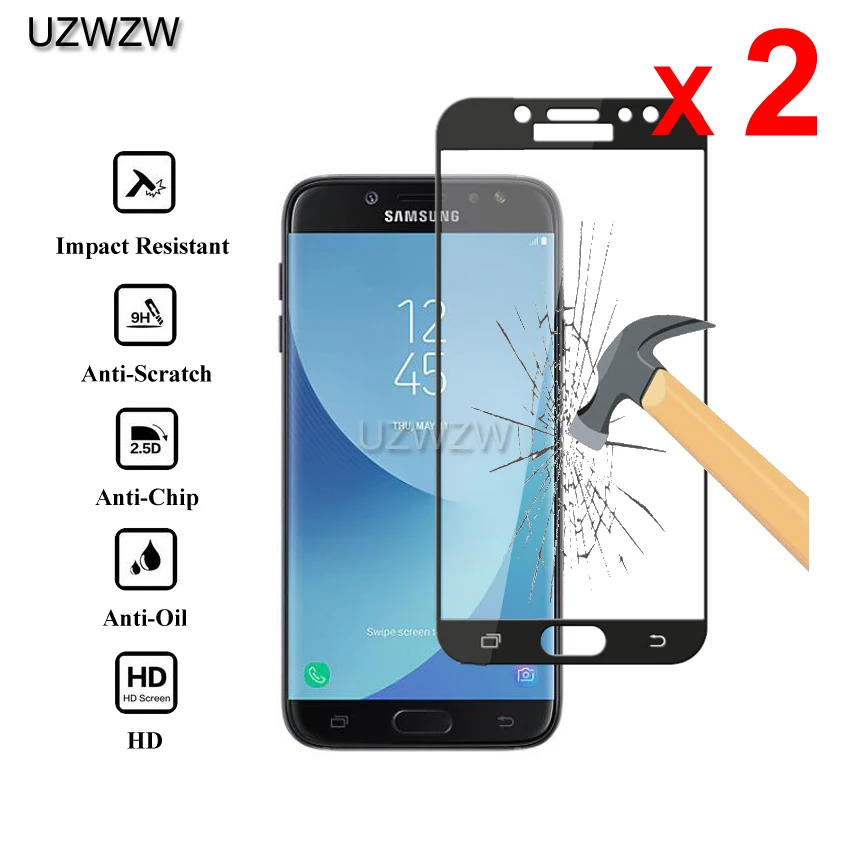 2 шт закаленное стекло для samsung Galaxy J7 j730 полное покрытие 0,26 мм экран защитное закаленное стекло для samsung J7 стекло