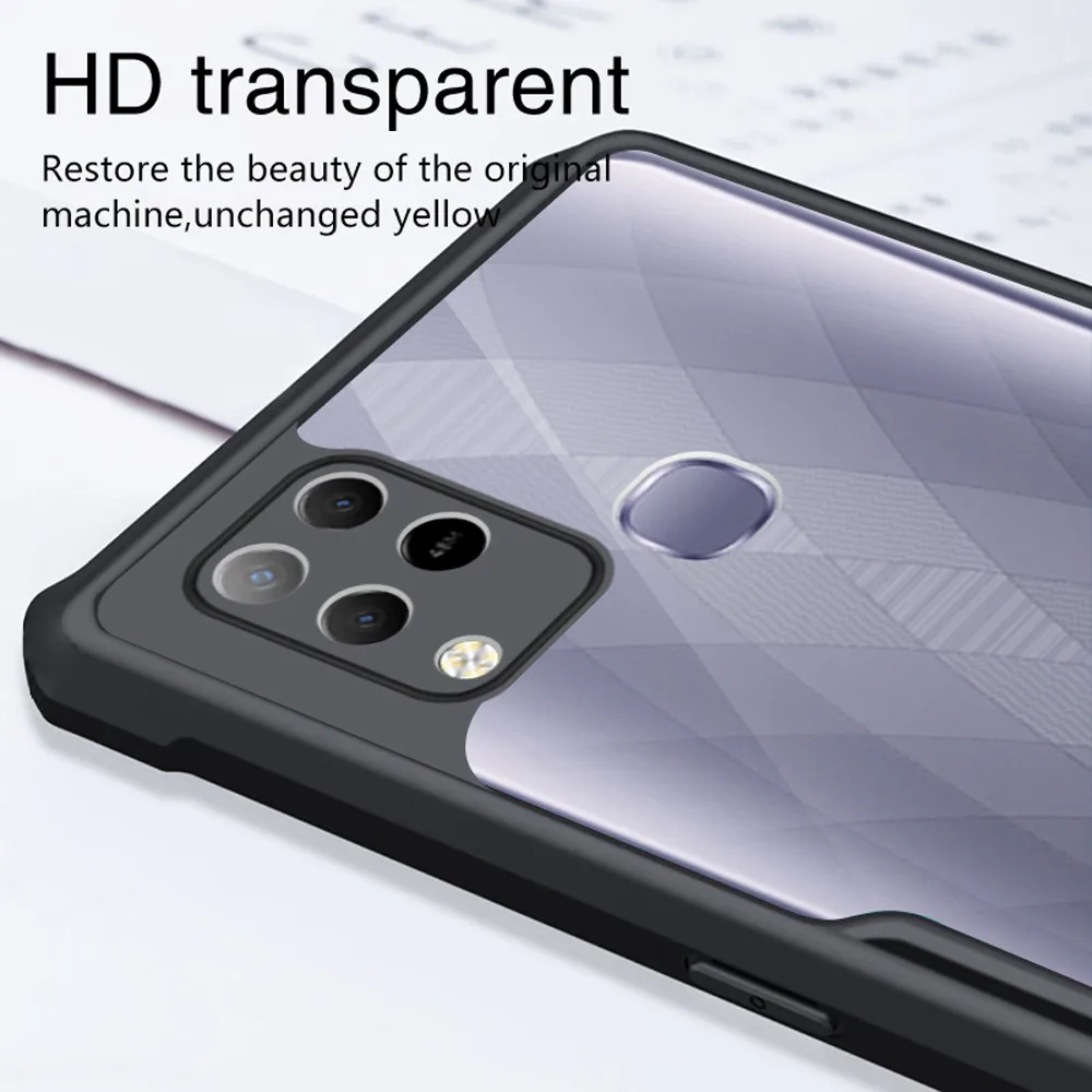 transparent acrylic armor shockproof case for infinix hot 10s tpu bumper protective back cover for hot 10 lite play note 10 pro free global shipping