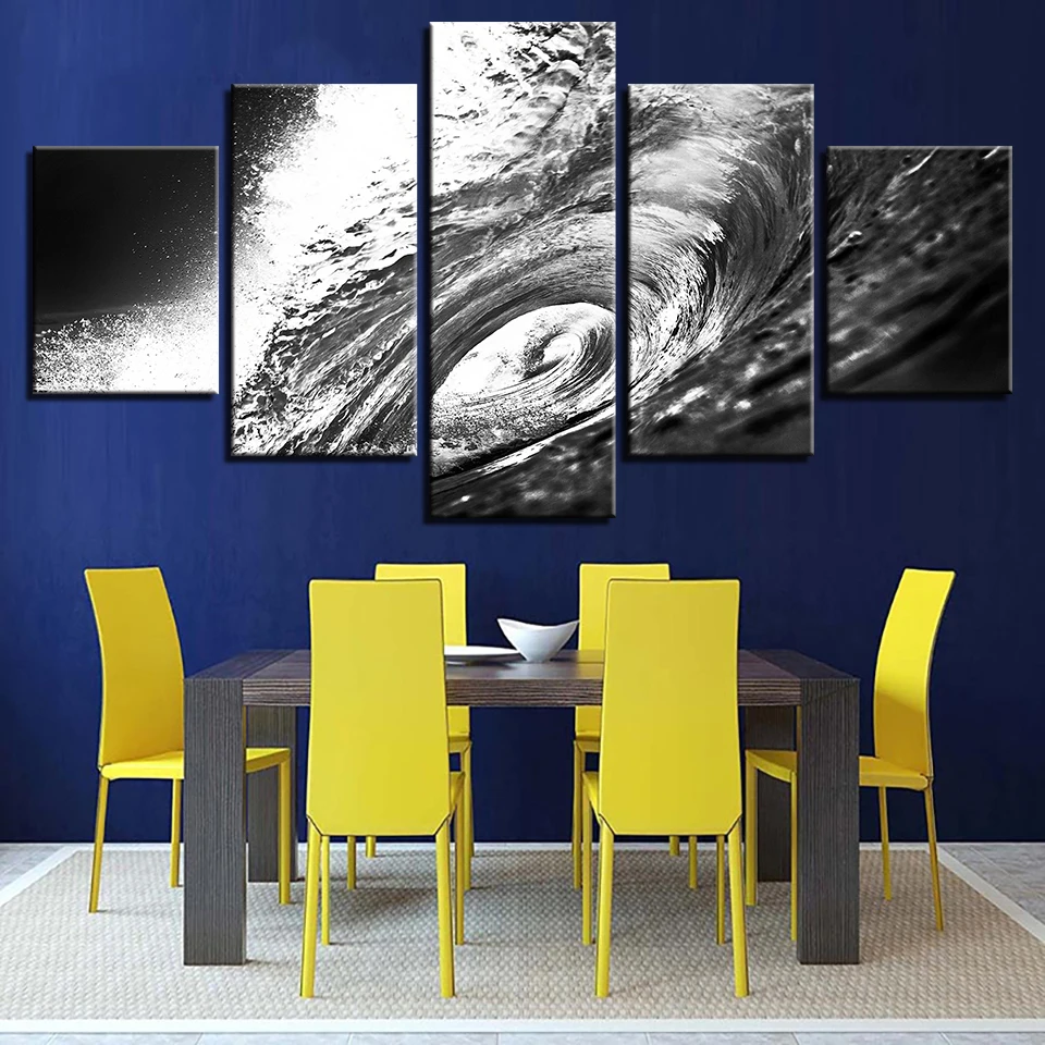 

Modular Canvas HD Prints Posters Home Decor Wall Art Pictures 5 Pieces Waves Art Paintings No Frame