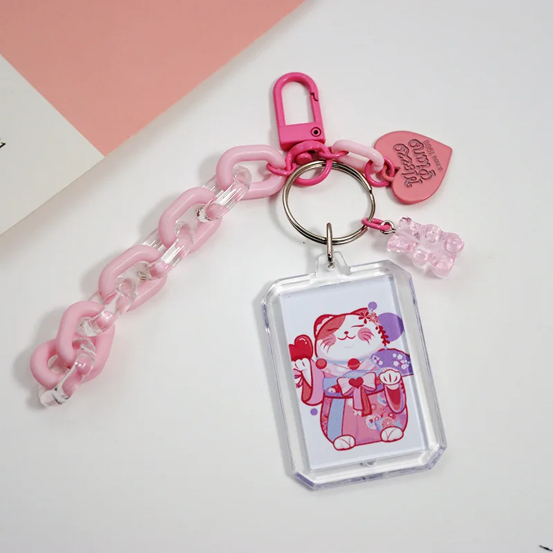 

New Cute Korean ID photo Protect Case Keychain Bag Car Keys Keyring Pendant Decor Backpack Case for Airpods Pro Charms Best Gift