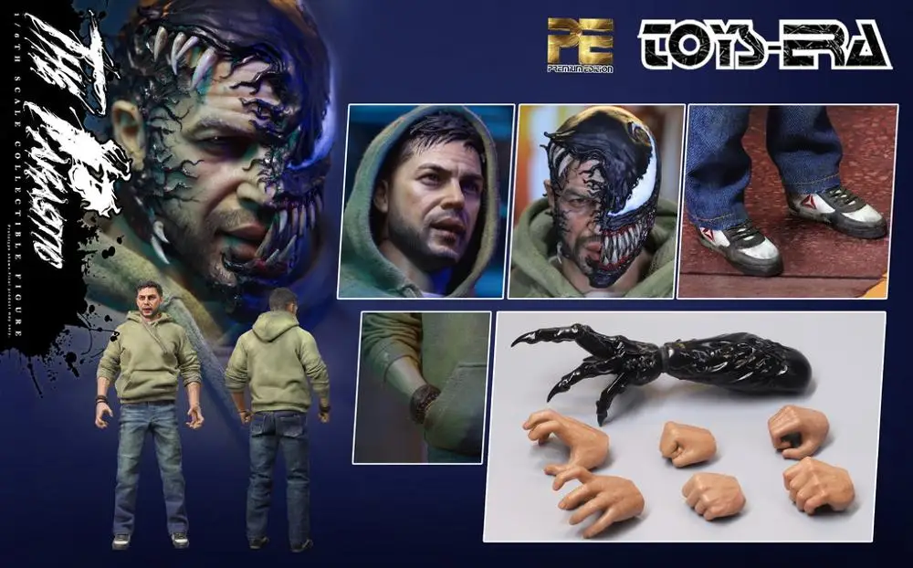Eddie Горячее предложение! Распродажа! Новые игрушки Эра паразитарная Симбиотическая система Eddie Venom ПВХ игрушка фигурка игрушки куклы Рождественский подарок 1/6 - Цвет: Eddie