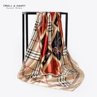 9090cm new fashion imitation silk scarf satin satin plaid square scarf all match scarf wholesale