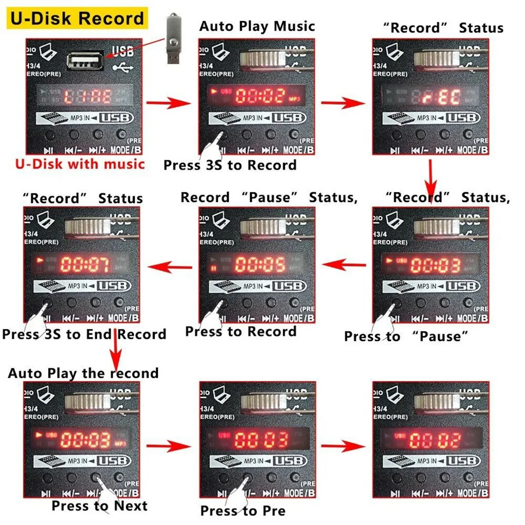 Многофункциональный 4-канальный аудиомикшер смешивание звука поддержка Bluetooth