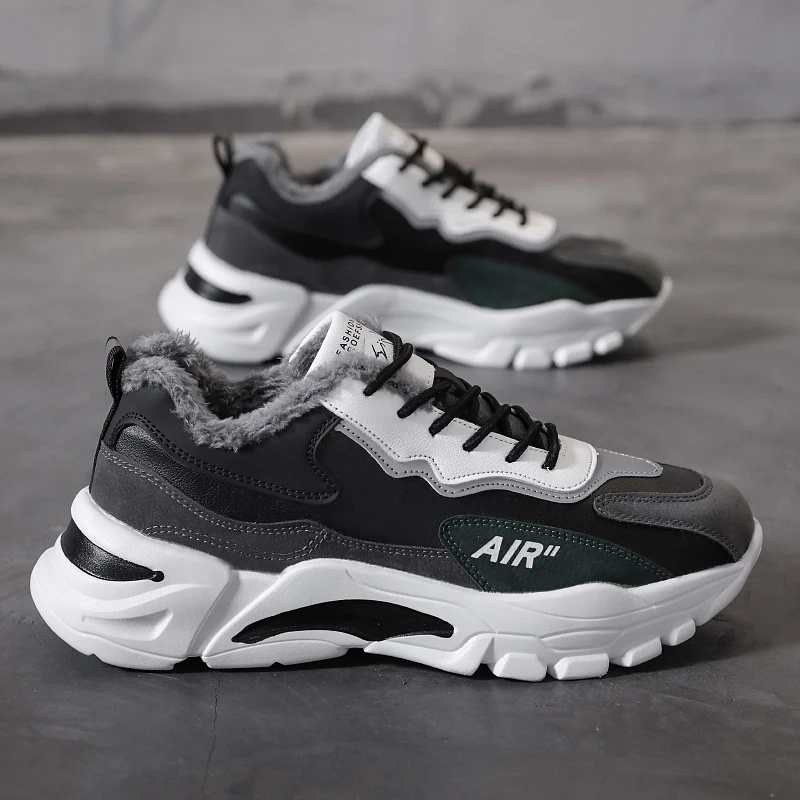 

FGXZQ 2020 Winter Men's Casual Shoes Fashion Plus velvet Outdoor Fashion Sneakers Zapatillas Hombre Trend Men Leisure Sneakers