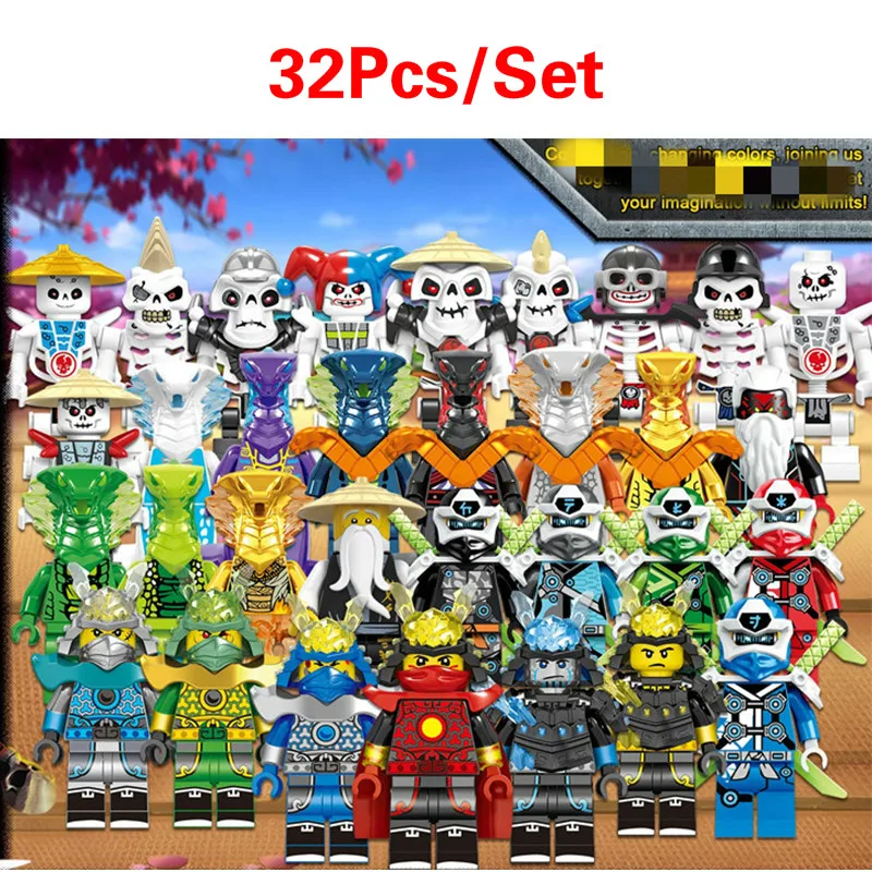 

24Pcs/set Nin Motorcycle Jajago Team Building Blocks Kit Bricks Set Classic Mini Movie Figures Model Kid Toys For Children