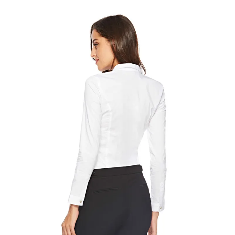 Элегантный женский боди Ruoru с длинным рукавом белые блузки Женская Офисная