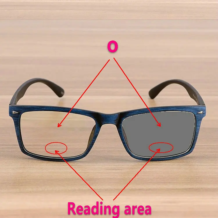 Прямоугольные очки для чтения мужчин и женщин двухцветные фотохромные