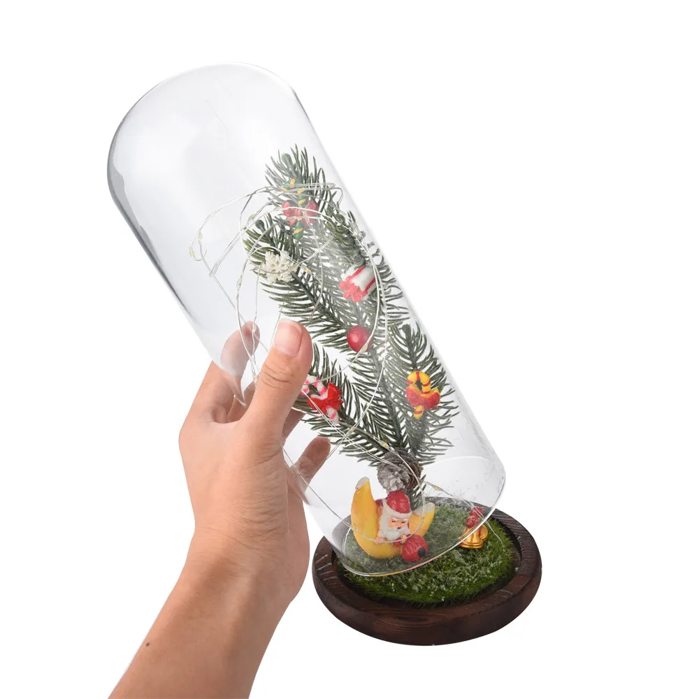 

[US in Stock]Immortal Wire Lamp Christmas Romantic Micro Landscape Decoration Simulation Glass Shade Led Light Tree Gift