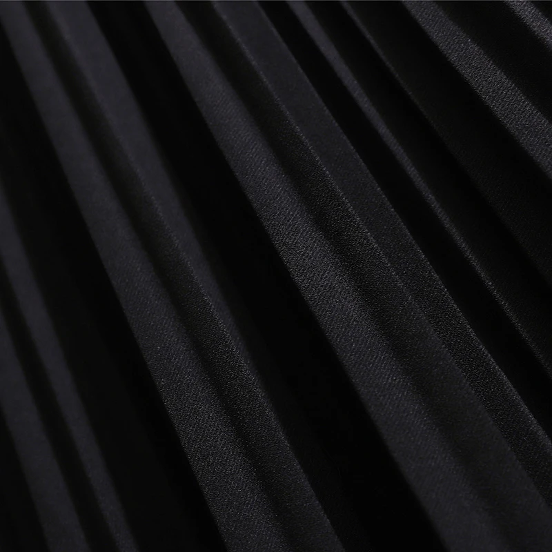 Женская плиссированная юбка с высокой талией размера плюс черная Повседневная