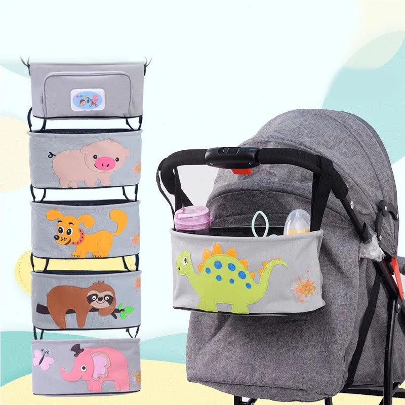 

Cute animal Stroller Organizer Bag Cup Bag Baby Carriage Pram Buggy Cart Bottle Bag Car Carriage Bag Baby Stroller Accessoris