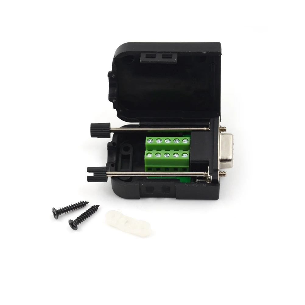 

DB9 Female D-Sub 9 Pin Plug Breakout Terminals Solderless Nut Type Connector