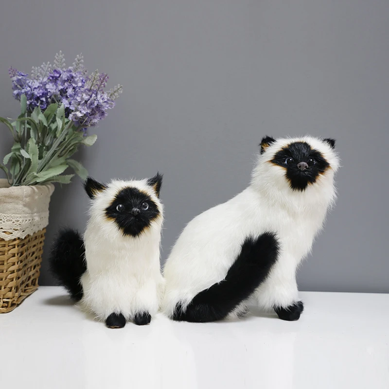 

Имитация сиамского кота домашнее творческое украшение домашнее животное Милая модель котенка фотосъемка подарок на день рождения