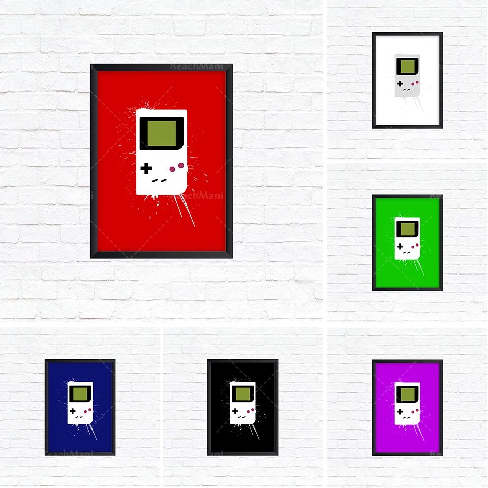 

Affiche d'art de mur d'impression d'art de console de jeu de Gameboy [choisissez votre couleur! ]