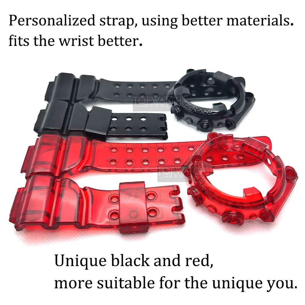 

Green Black Red for DW8200 Bezel Ice Green Watchband Strap Watch Cover Bracelet Silicone Replacement DW8200 Strap Wholesale