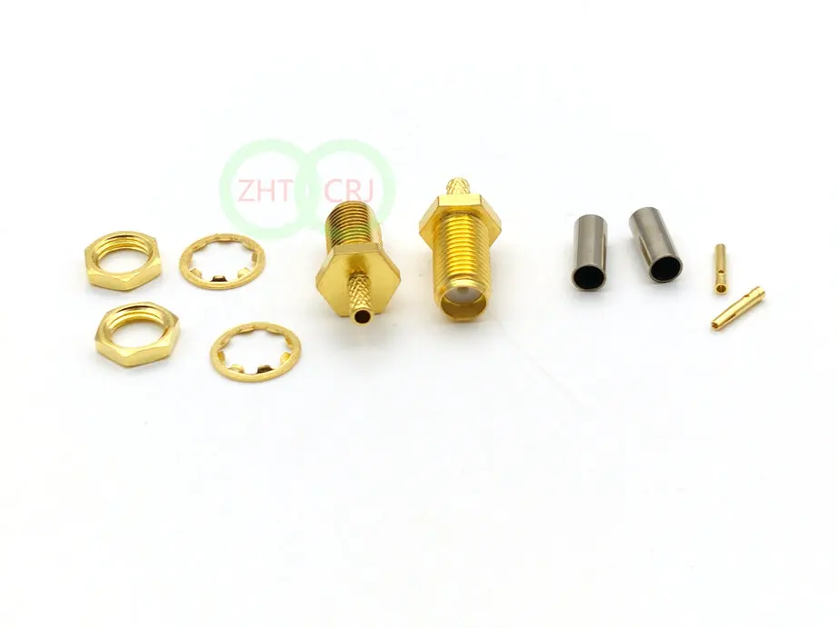 Медный обжимной разъем SMA для коаксиального кабеля RG174 RG178 RG316 LMR100 100 шт.|connector