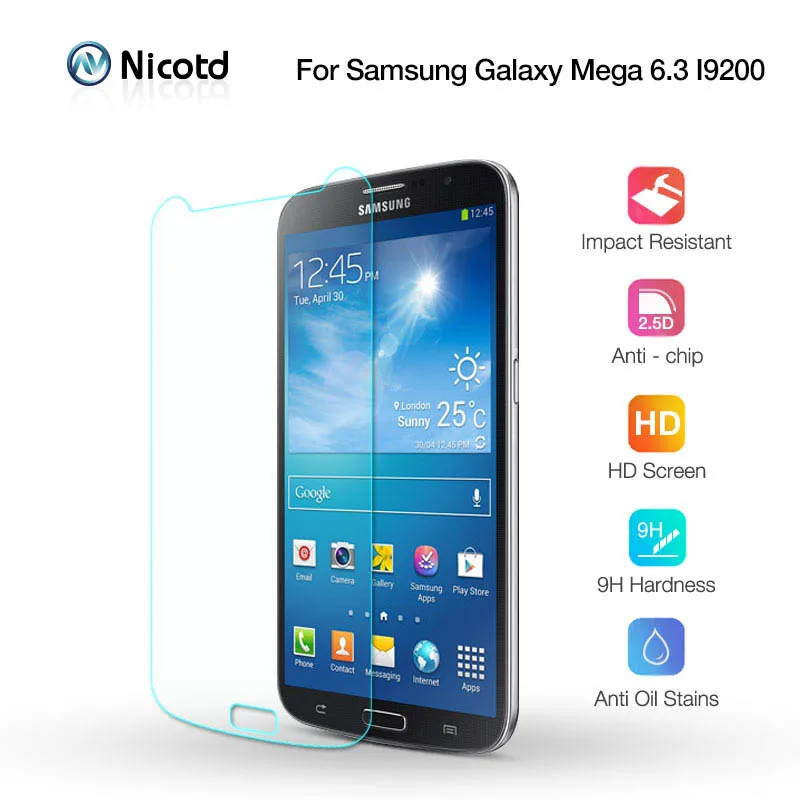 Закаленное стекло 9h для Samsung Galaxy Mega защитная пленка экрана 6 3 I9200 HD 2.5D защитное