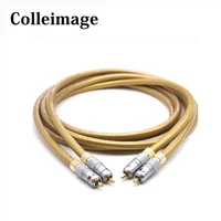 colleimage hifi cardas audio cables golden 5c audio cable cd dvd amplifier player 2rca to 2rca interconnect cable