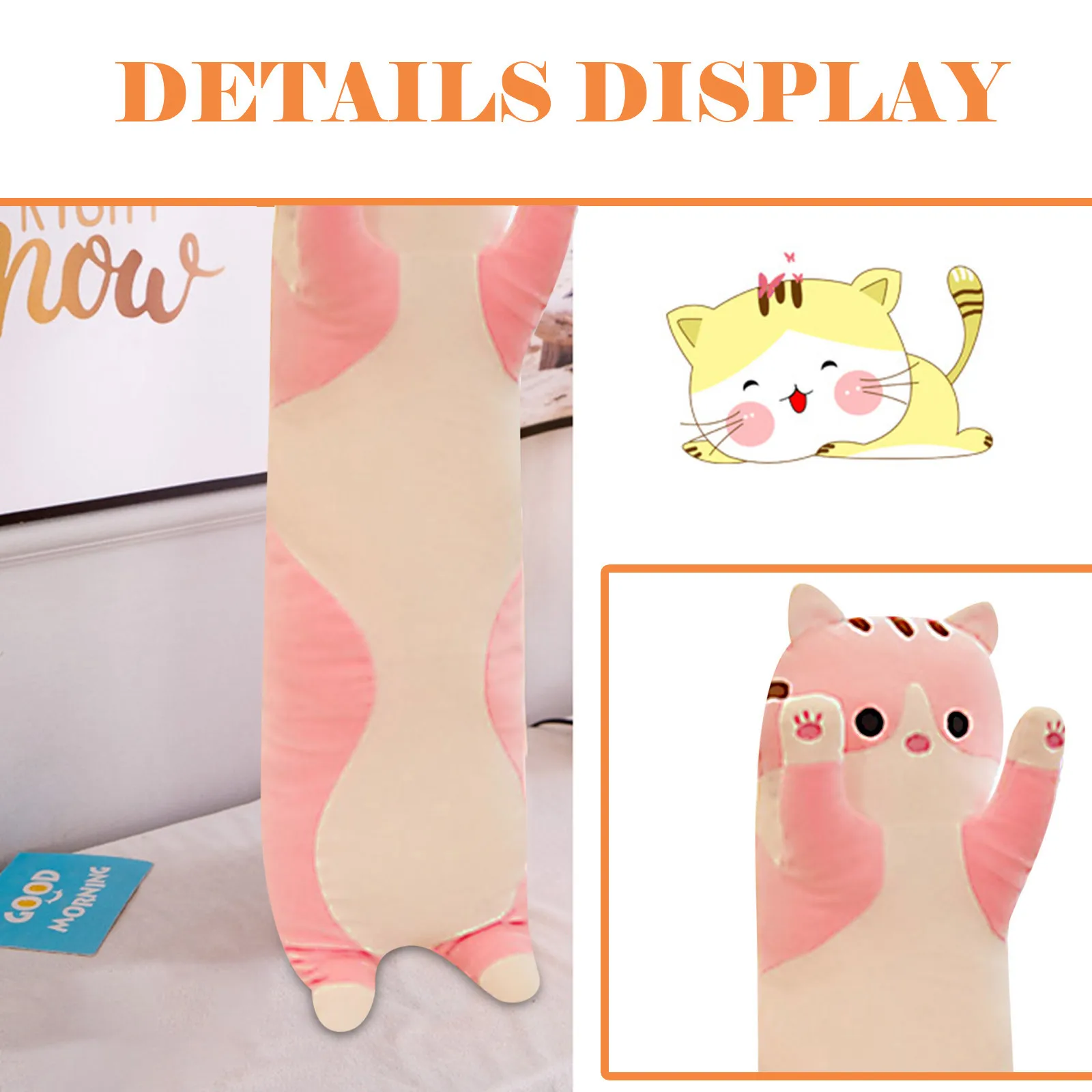 

Plush Long Cotton Buddies Cute Cat Doll Plush Toy Soft Stuffed Sleeping Pillow Room Decoration Child Stuffed Doll Plush Pillows