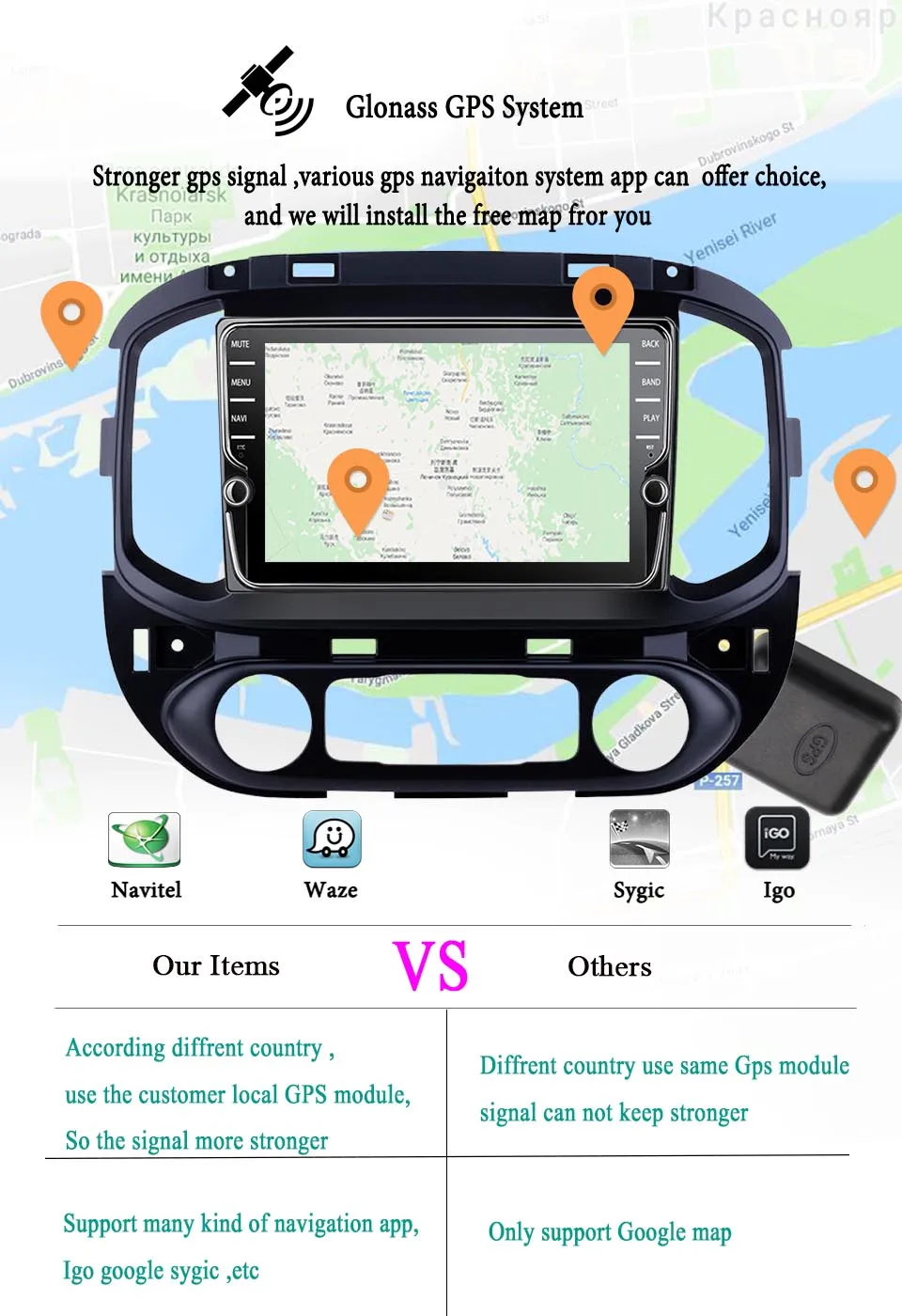 

Auto GPS Autoradio 8' IPS screen Android 10 Car Radio audio for chevy Chevrolet Colorado 2015 2017 2019 Carplay RDS DSP BT SWC