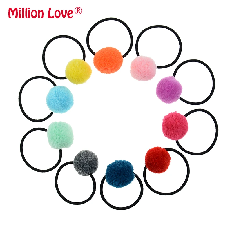 10 шт./лот для маленьких девочек цветные шаровые резинки волос эластичные
