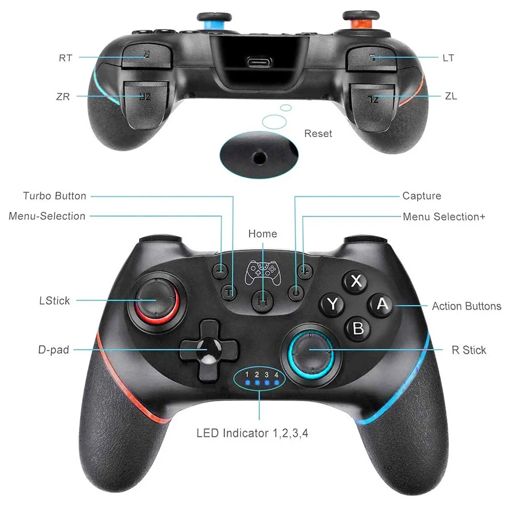 Беспроводной контроллер N-Switch Bluetooth геймпад для NS-Switch Pro игровой джойстик хоста с