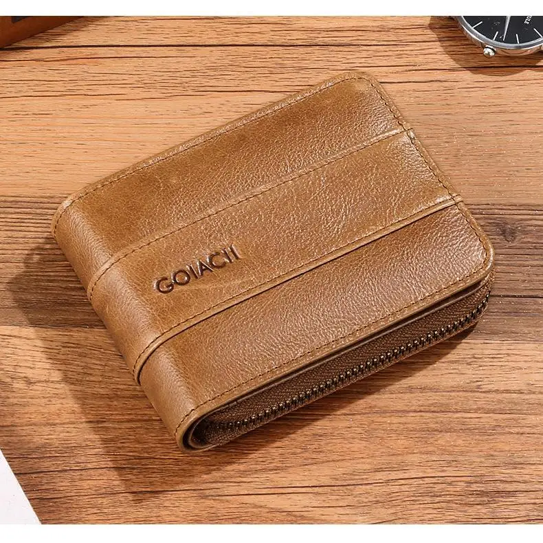 

Genuine Leather Men Wallets Short Rifd Wallet Driver 'S License Purse Card Holder Casual Coin Pursebilletera Hombre Cartera