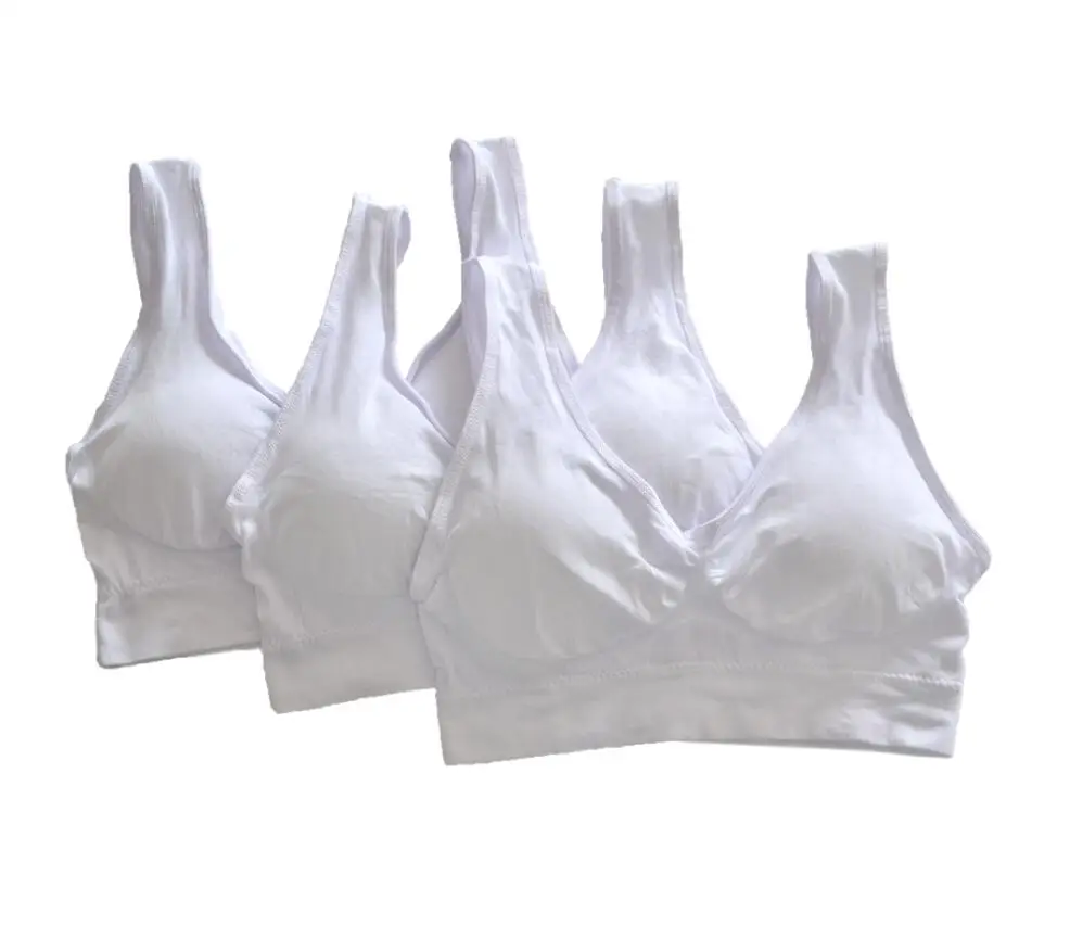 3pcs white Прямая поставка; 3 шт./компл. без проволок со съемной тонкой подкладкой бесшовные пуш-ап для женщин размера плюс нижнее белье без косточек для фитнеса форма тела бюстгальтер - Цвет: 3pcs white