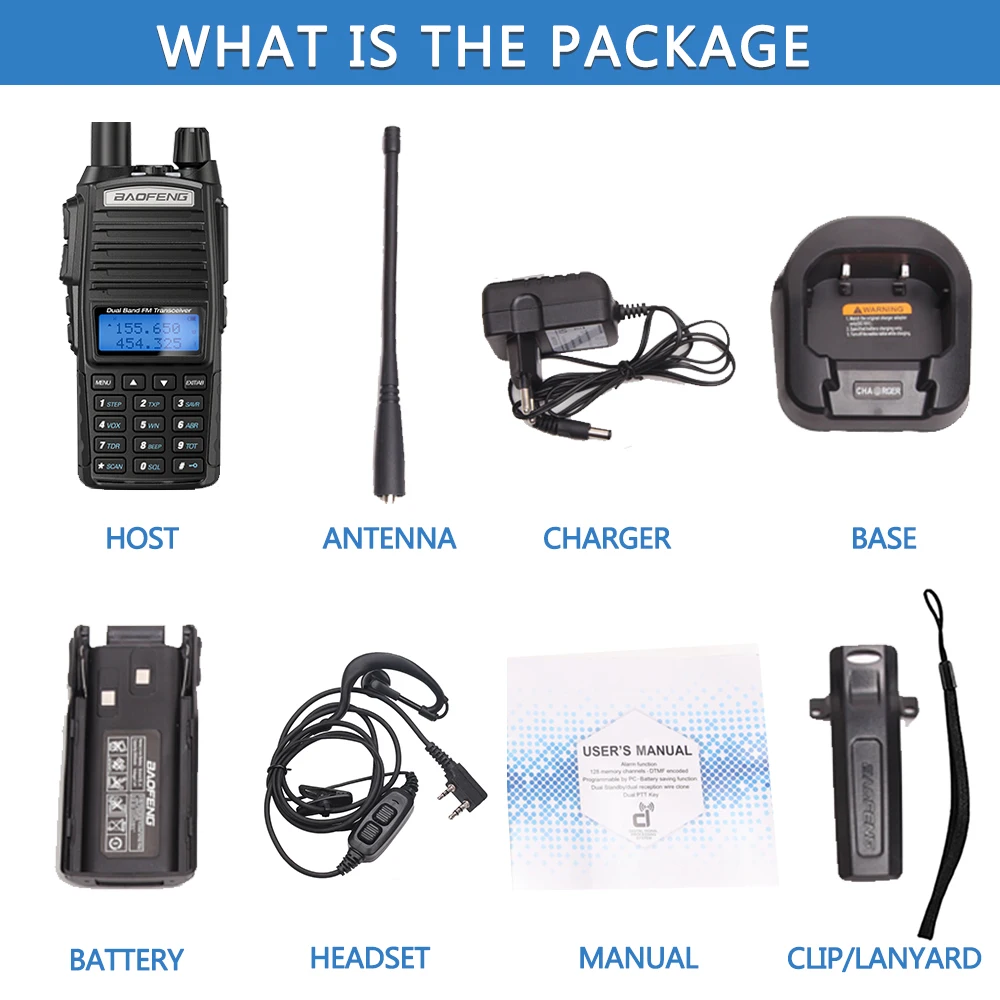 

Baofeng UV-82 Plus 8W High Power Two Way Radio Walkie Talkie Dual Band VHF/UHF Long Range Ham CB Amateur Portable Radio