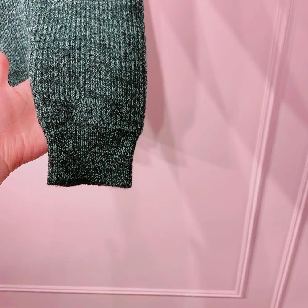 

Women and Men Knitted Sweater Turtleneck Ribbed Knitwear Jumper Pullover Top With Zipper 2021 New Early Autumn