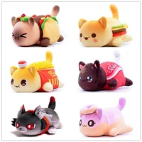 25cm meows aphmau stuffed plush doll french fries burgers bread food cat plushie doll sleeping pillow children christmas gifts
