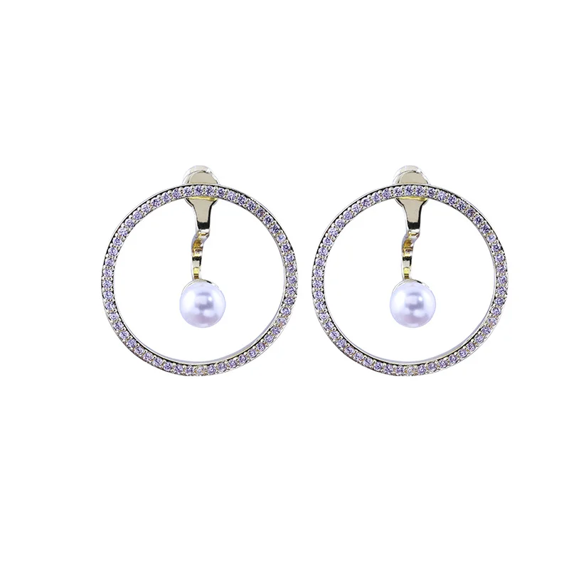 Huitan роскошные женские серьги кольца с искусственным жемчугом украшение петля