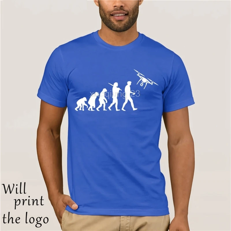 2019 Fashion Screen Printing T Shirts evolution Of Drone Quadcopter Pilot Flight Quad Man Funny Tee | Мужская одежда