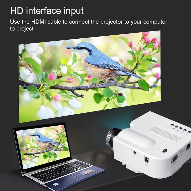 Портативный мини-проектор с поддержкой 1080P видеопроектор со светодиодной лампой