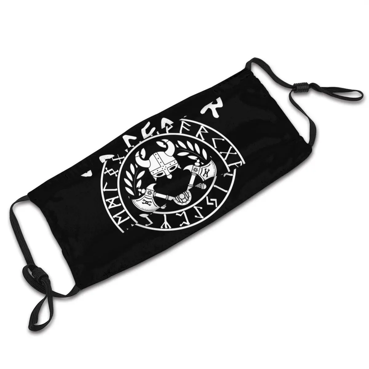 

Vikings Berserber Rune Reusable Mouth Mask With Filters Casual Anti Bacterial Haze Mouth Protection Cover Respirator Muffle