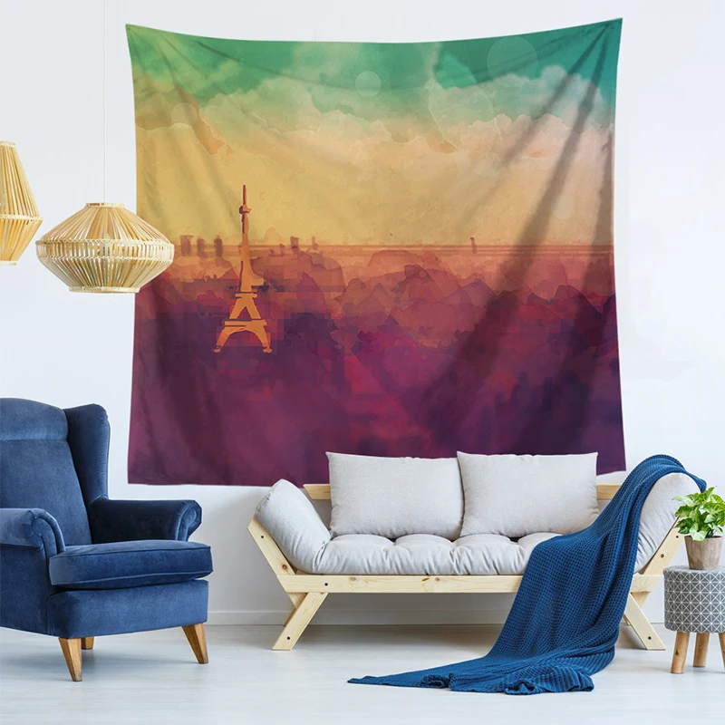 Пейзаж лесной Декор пляжная чернильная Живопись Настенный Ковер домашний декор