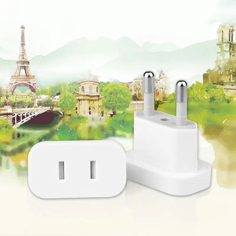

New 4MM US Jack to EU Plug Outlet Travel Charger Power Socket Adapter USA to Europe