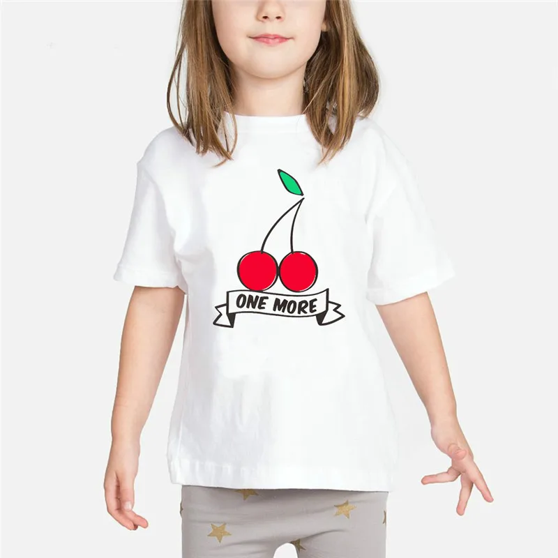 Одежда для маленьких девочек Футболка с принтом 2019 детская одежда милый Вишневый
