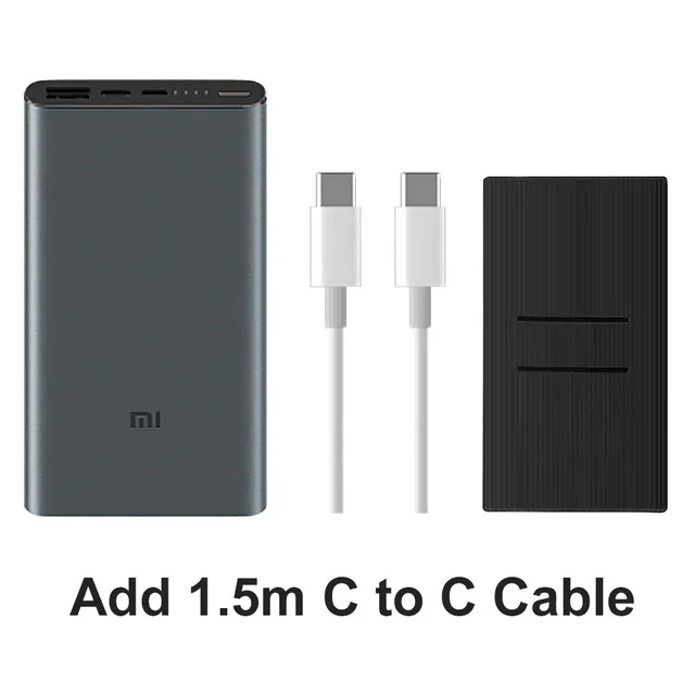 Add case C2C Xiao mi power Bank 3 power bank USB C 10000 мАч портативное зарядное устройство Внешний повербанк двойной выход mi power Bank Xiao mi - Цвет: Add case C2C