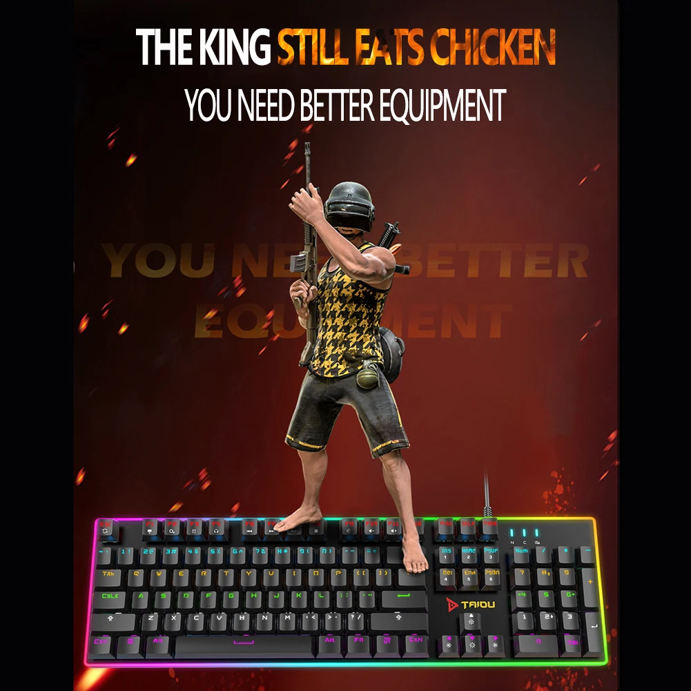 

Клавиатура K550 Механическая Проводная игровая с RGB светодиодный подсветкой, 104 клавиш