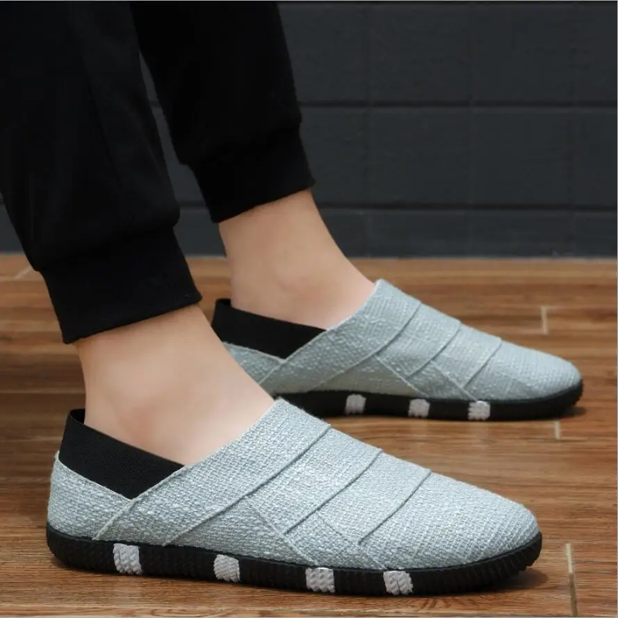 2019 Мужская Летняя Повседневная парусиновая обувь в рыбацком стиле chaussure homme