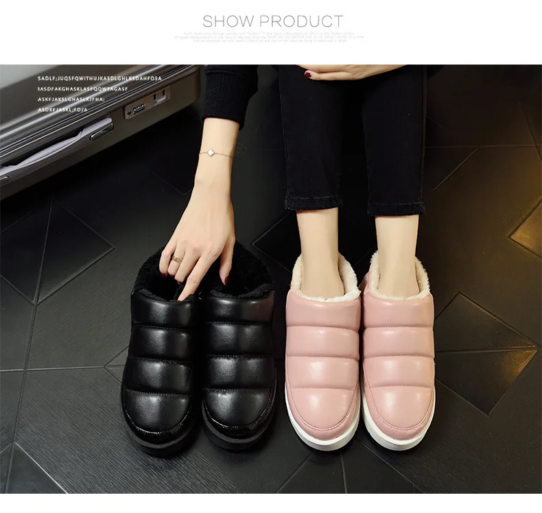 Женские зимние ботинки Теплые ботильоны водонепроницаемая Нескользящая Удобная