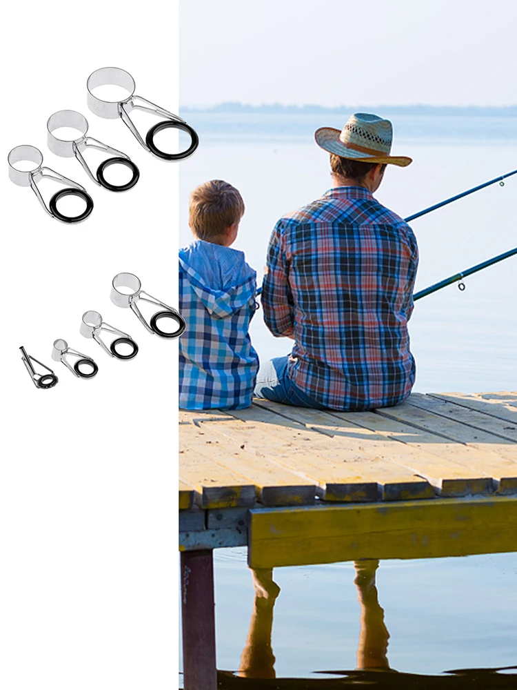 

7Pcs Telescopic Fishing Rod Guides Top Ring Set Raft Fishing Repair Accessories